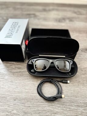 Ray-Ban Stories Wayfarer Smart Glasses - Matte Black Frame Dark Gray Lenses